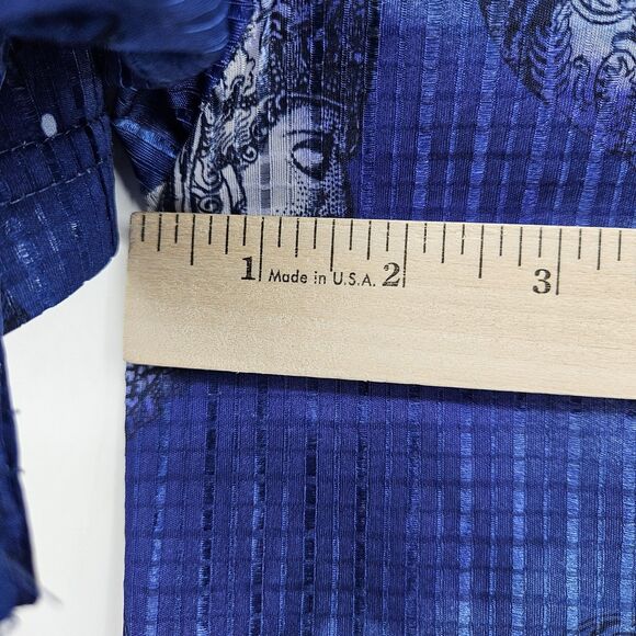 Vtg Third Rail Shirt Mens Large Buddha USA Made Rare Y2K Blue All Over Print - Picture 7 of 11